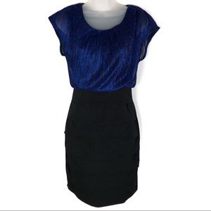 🌷ENFOCUS STUDIO Blue and Black Knee Length Dress